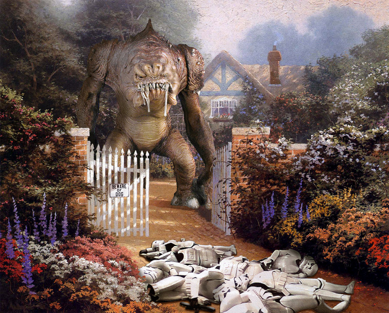 Illustration for article titled Thomas Kinkade's cottage paintings upgraded with Star Wars
